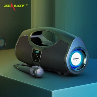 ลำโพงบลูทูธไร้สาย แถมไมโครโฟน Zealot P1 Powerful Boombox Bluetooth Speaker ลำโพงซับวูฟเฟอร์สเตอริโอ