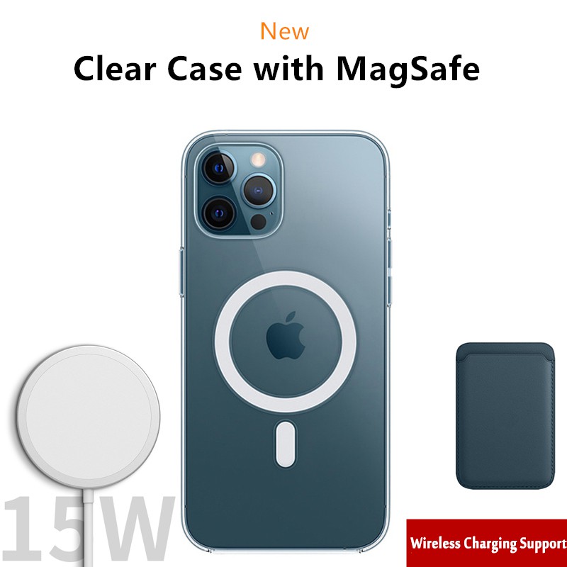 iPhone 12 Pro Max iPhone 12 Mini Clear Case with MagSafe MagSafe Charger Original 20W Charging Head Luxury Magsafe Case
