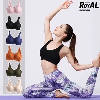 Royal Underwear สปอร์ตบรา บรามีฟองน้ำ งานสวยเนี๊ยบ บราไร้โครง เสื้อในไร้โครงสวมใส่สบาย บราออกกำลังกาย ครอปบรา  GLBBB159