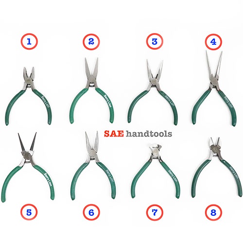 SAE คีม DIY 5 นิ้ว 8 แบบ ปากจิ้งจก แบน แหลมมีฟัน แหลมไม่มีฟัน กลม งอ นกแก้ว ตัด เหล็กกล้าคาร์บอน เเข็งเเรง ทนทาน