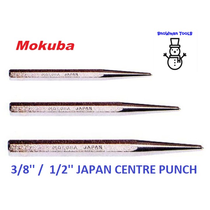 MOKUBA JAPAN CENTRE PUNCH CENTER PUNCH, 3/8 1/2 10MM 13MM CENTER PUNCH