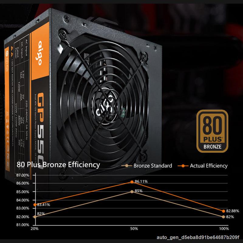 Aigo PC Case Power Supply 12V ATX 80Plus EU Plug Psu PSU Mute Power ...