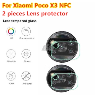 2pcs Xiaomi Poco X3 NFC Clear Ultra Slim Back Camera Lens Protector