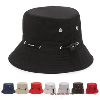 หมวกชาวประมงหมวกกันแดดNew Style Rope Bucket Hat Summer Boy and Girl Sunshade Solid Color Foldable Sun Hat Spring and Autumn Outdoor Sun Protection Big Brim Hat