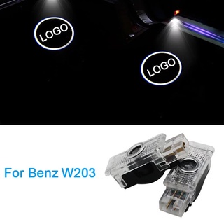 โปรเจคเตอร์ไฟเลเซอร์ LED ลายโลโก้รถยนต์ สําหรับ Mercedes Benz W203 C Class 2001-2007 SLK CLK SLR Flyaurora 2 ชิ้น