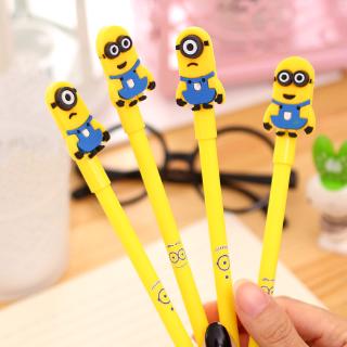 Creative cartoon little yellow man gel pen peการ์ตูนสร้างสรรค์น้อยชายสีเหลืองเจลปากกาปากกาปากกา 0.38mm นักเรียนเขียนสีดำ