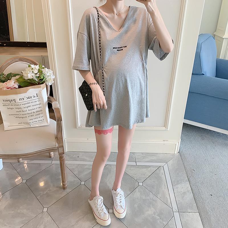 ⚡ชุดคลุมท้องแฟชั่น,กระโปรงเสื้อยืดพลัสไซส์,คนอ้วน,หลวมและสบาย,ชุดคลุมท้องใส่ทำงาน