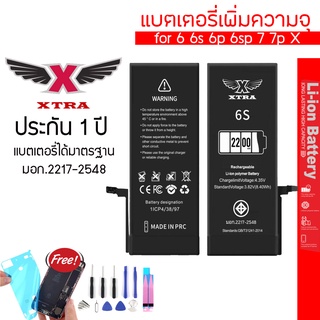 แบตXTRA 6S 2200mAhสุขภาพแบตได้ 100%แถมไขควง/แถมกาวกันน้ำ/แถมกาวติดแบตเตอรี่ รับประกัน 1 ปี