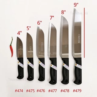 KIWI มีด มีดกีวี มีดทำอาหาร มีดหั่น มีดสับ มีดทำครัว (No.474-479 ด้ามดำ)