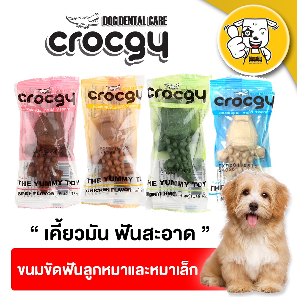 ขนมสุนัข ขนมขัดฟันสุนัข Crocgy ครอกกี้ (18g.) รูปจระเข้