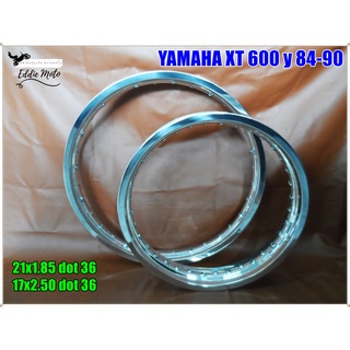 ALUMINIUM POLISH F&amp;R WHEEL RIM 21x1.85 (DOT36) &amp; 17x2.50 (DOT36) for YAMAHA XT600 year 1984-1990 / วงล้ออลูมิเนียมปัดเงา