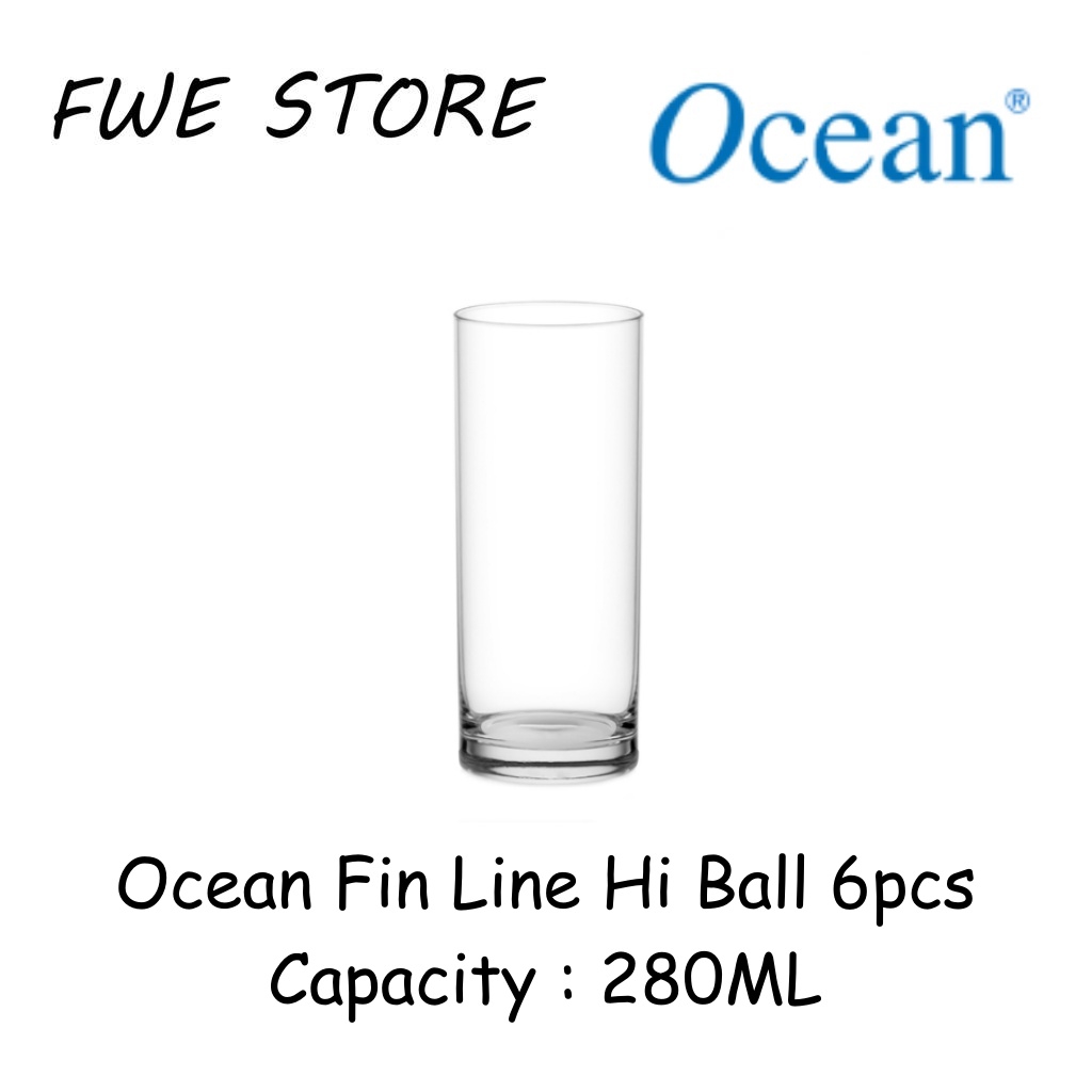 Ocean Glassware 1B01210 9OZ Fin Line Hi Ball ชุด 6 ชิ้น - 280ML