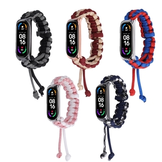 สายนาฬิกาข้อมือ แบบถัก สีสันสดใส สําหรับ Xiaomi Mi Band 6