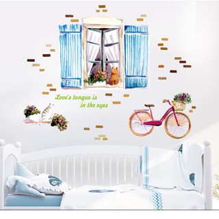 Transparent Wall sticker สติ๊กเกอร์ติดผนัง Loves tongue is in the eyes SK9262 (กว้าง105cm.xสูง83cm.)