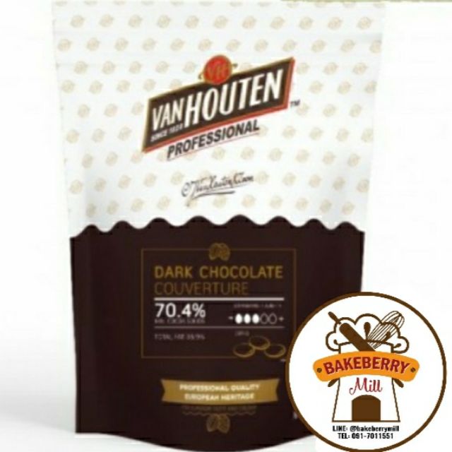 Van Houten Dark Chocolate 70.4% 1.5 Kg