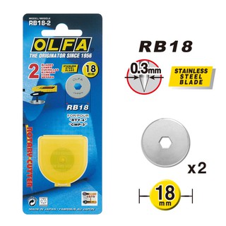 ใบมีดคัตเตอร์ OLFA RB18  ขนาด 18 มม. (หลอด2ใบ)