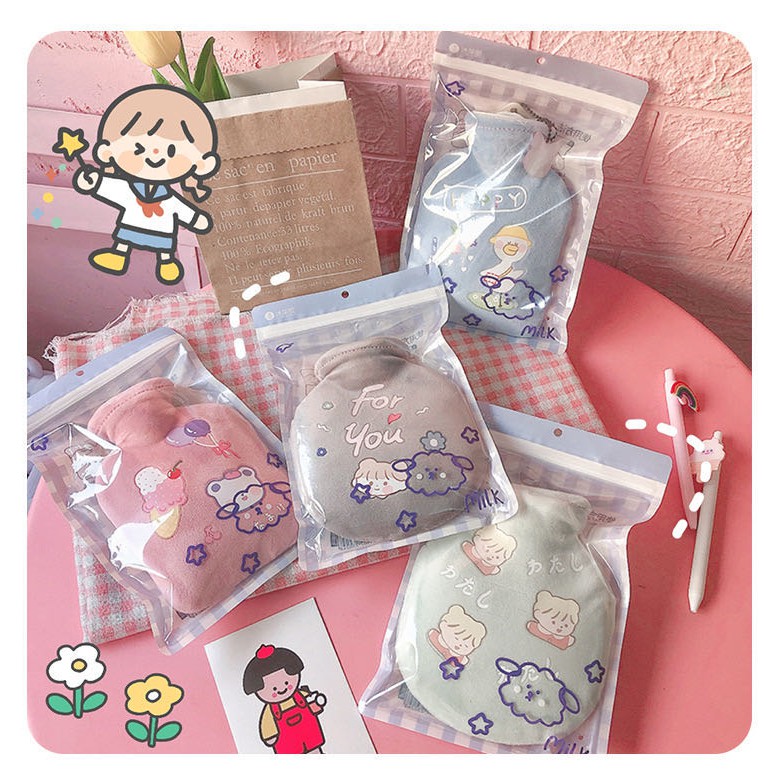 กระเป๋าน้ำร้อน-ลายการ์ตูน คลายหนาวแก้ปวดเมื่อย ช่วยลดอาการปวดประจำเดือน ลดบวมเพิ่มการหมุนเวียนโลหิตเพิ่มน้ำนมแม่