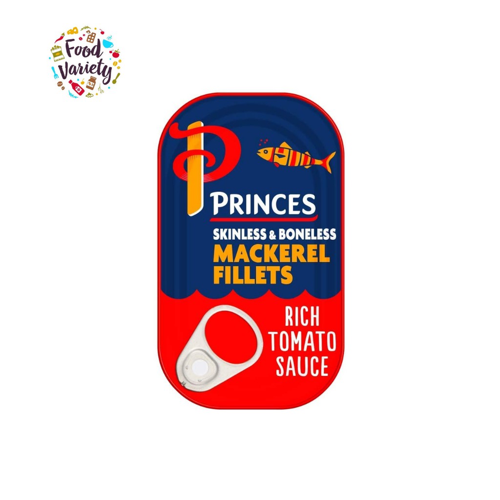 Princes Mackerel Fillets in rich tomato sauce 125g Princes เนื้อปลาแมคเคอเรล in rich ซอสมะเขือเทศ 125g