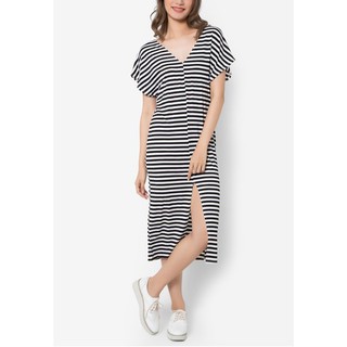 Jezebel ชุดเดรส Stripe Front Slit