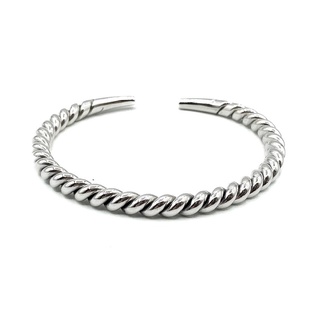 กำไลเงินลายบิดเกลียวเชือก เงินแท้ 925 : 925 Sterling Silver Twisted Bangle [GSPL0404]