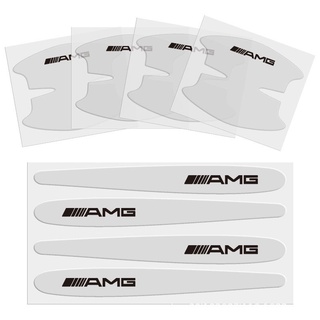 สติ๊กสติ๊กเกอร์มือจับประตู Mercedes-Benz  AMG / 8PCS Car Door Handle Transparent Anti-Scratch Protector Sticker Film For Merceds BENZ AMG