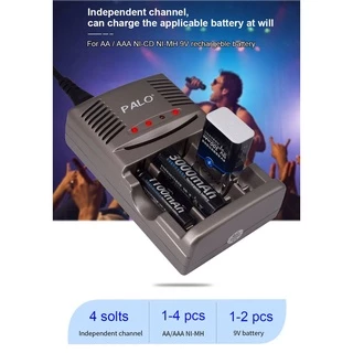 PALO เครื่องชาร์จถ่าน 1.2v Ni-CD Ni-MH AA/AAA/9V ถ่านชาร์จ