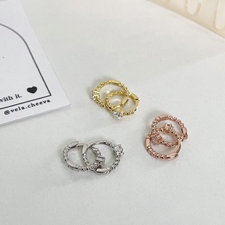 vela.cheeva : *silver925 / cz hoop earring ต่างหูห่วงเงินแท้