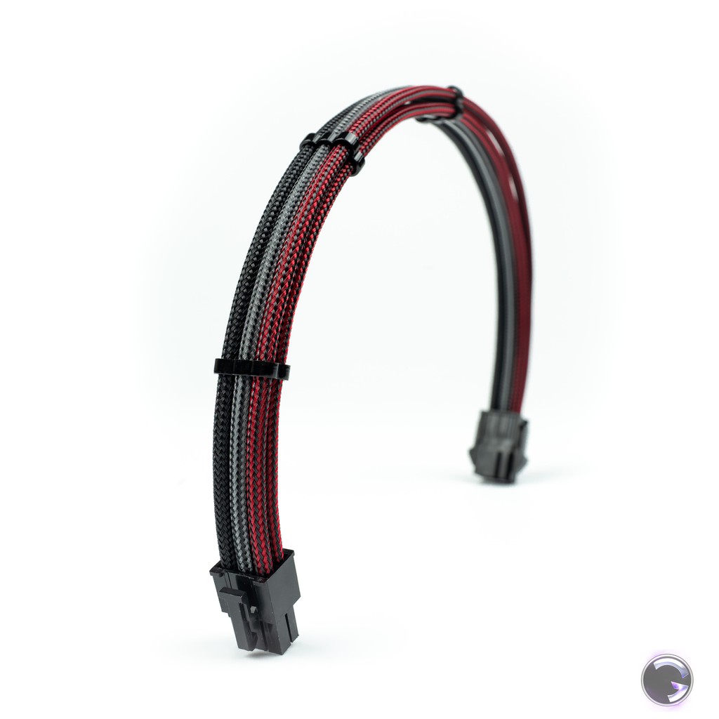 สายถักแต่งคอม [สีคาร์บอนแดง-คาร์บอน-ดำ] [ExtensionSleeveCables] [รับประกัน 1 ปี]