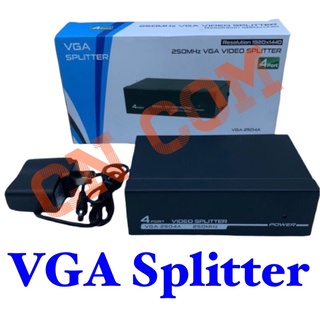 VGA Splitter 1/2 Portกล่องแปลงสัญญาณภาพ VGA กล่องเเยกจอภาพVGA Splitter Box 1 in 2Out / 1 in 4Out with adapter