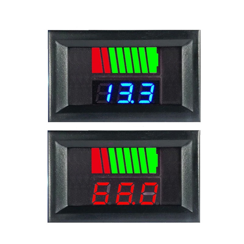 มิเตอร์ 12V - 72V , 84V สำหรับวัดไฟพร้อมแถบวัดระดับไฟ LED Battery Digital Volt meter with Level Indicator Bar