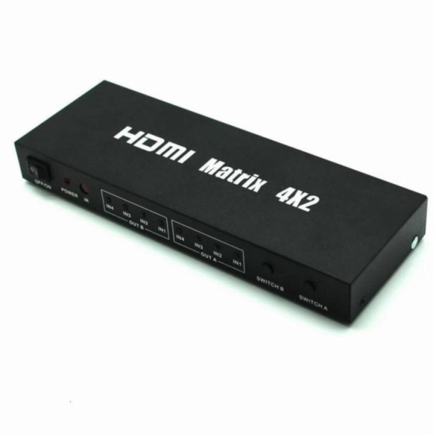 ลดราคา HDMI Matrix 4x2 Switch (4 HDMI in 2 HDMI out) HDMI Splitter with Audio Out,Remote Control Support CEC, Deep Color 30bit #ค้นหาเพิ่มเติม Anycast Capture Card USB ตัวแปลงสัญญาณ Wifiเครื่องขยายเสียงไร้สาย