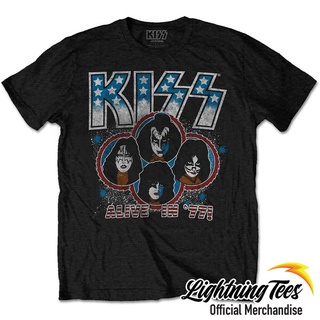 เสื้อยืด ผ้าฝ้าย 100% พิมพ์ลาย Kiss Alive In 77 สวมใส่สบาย แฟชั่นสําหรับผู้ชาย