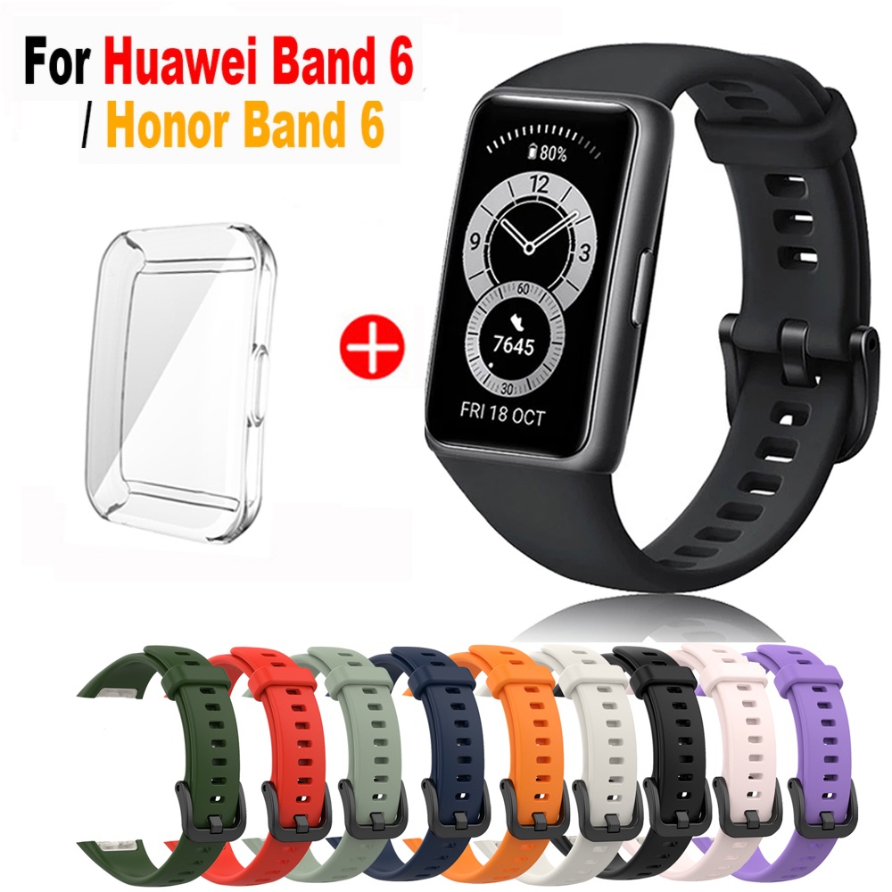 สายนาฬิกาข้อมือซิลิโคน TPU แบบเปลี่ยน สําหรับ Huawei Band 6 Pro Honor Band 6
