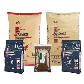 อาหารปลาฮิคาริแบ่งขาย 1 กิโลกรัม Saki-Hikari ซากิฮิคาริ สูตรผสม (เร่งสี/เร่งโต) เม็ดจม ไซส์ S