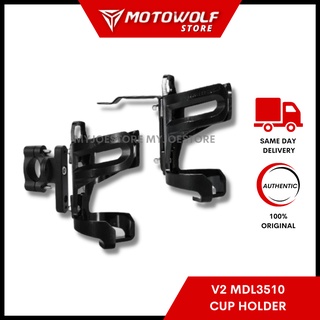 Motowolf V2 MDL3510 ที่วางขวดน้ําติดจักรยาน สําหรับ Yamaha XMAX NVX Honda Kawasaki Forza 250 NMAX