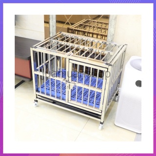 กรงสุนัข กรงสัตว์เลี้ยง กรงสแตนเลส grade202 ในร่มและกลางแจ้ง บ้าน Pet Stainless Steel Cage กรงสุนัขถอดประกอบได้ Safety