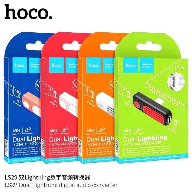 Hoco LS29 หัวต่อสายชาร์จ รุ่น (Lightning) + หูฟัง(Lightning) พร้อมกัน ใช้กับ iPhone7 8 X Xs Max 11 1