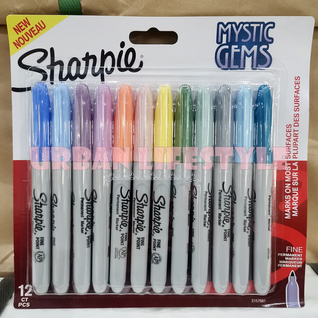 Sharpie ชาร์ปี้ Mystic Gems Fine Permanent Marker ปากกาเคมี ปากกามาร์คเกอร์ หัว fine (1.0 mm) สีอัญมณี 5 / 12 ด้าม