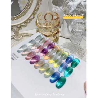 สีเจลลูกแก้ว Vendeeni รุ่น 9 สี (รหัส A73) พร้อมชาร๋ตสำเร็จ