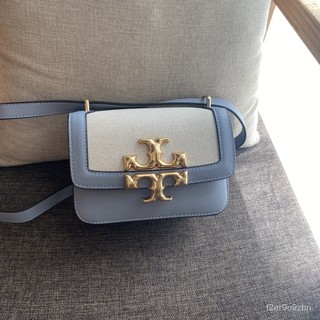 Thailand️ Hot เว่อร์ ️  TORY BURCH ELEANOR small canvas and leather handbag crossbody bag-