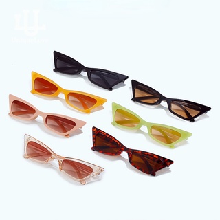 แว่นตากันแดด ทรงแคทอาย ขนาดเล็ก สไตล์วินเทจ สีแดง สีชมพู สีดํา แฟชั่นสําหรับผู้หญิง ราคาถูก Uv400