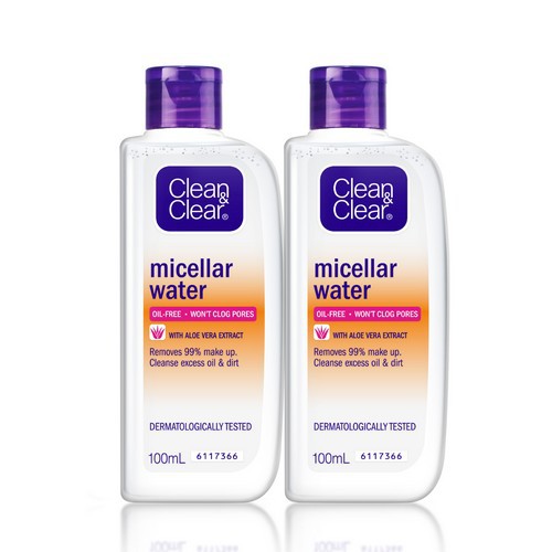 Clean & Clear Micellar Water 100ml Twinpack คลีน แอนด์ เคลียร์ ไมเซล่าวอเตอร์ 100 มลแพ็คคู่