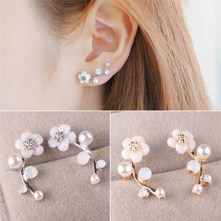 เครื่องประดับสตรีต่างหูแบบติดหูคริสตัล Rhinestone 1 คู่