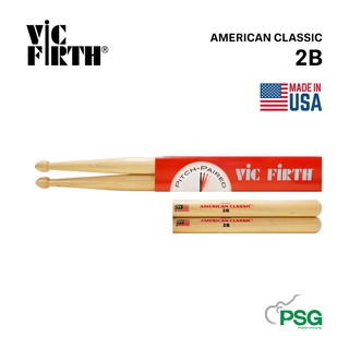 VIC FIRTH AMERICAN CLASSIC 2B HICKORY-หัวไม้  ( ไม้กลอง )