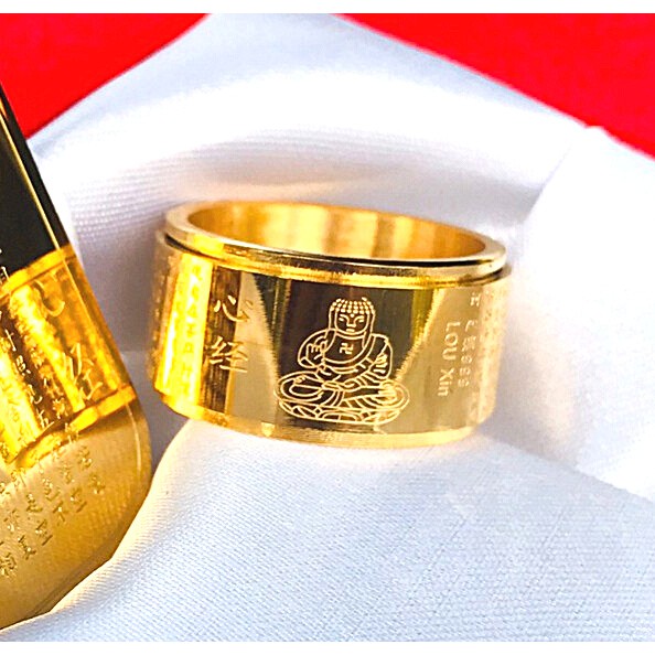 ชุดแหวนหทัยสูตร + พร้อมจี้หทัยสูตร แหวนหัวใจพระสูตร แหวนหฤทัยสูตร แหวนพระสูตร แหวนนำโชค แหวนมงคล แหวนสีทอง แหวนทิเบต