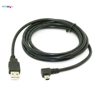 1 . 8 ม. Mini Usb B Type 5 Pin Male 90 องศาอุปกรณ์สายเคเบิ้ลเชื่อมต่อข้อมูล Usb 2 . 0 Male สีดํา