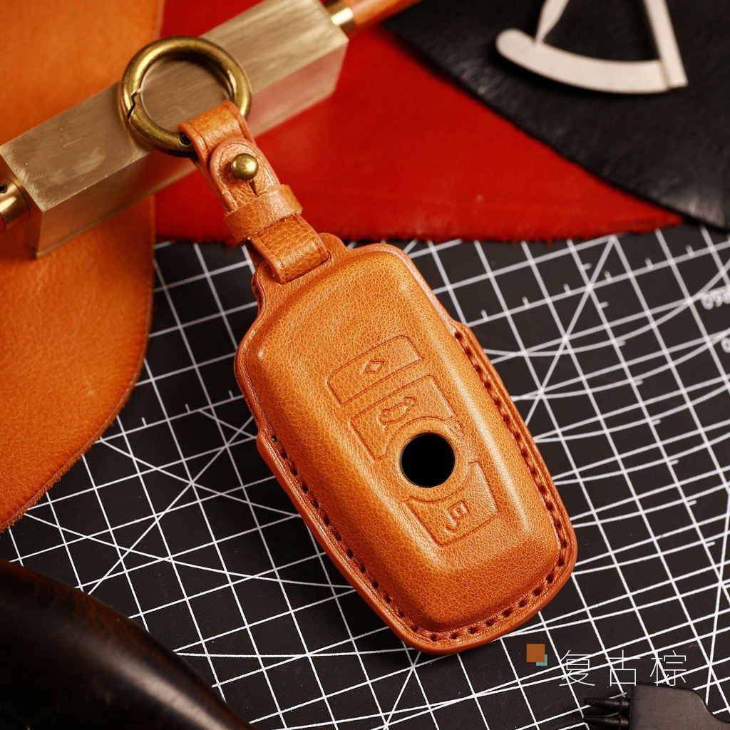 Leather Car Key Case Cover Fob Protector Keychain Accessories for BMW Series 3 F20 F30 F10 F22 F01 X