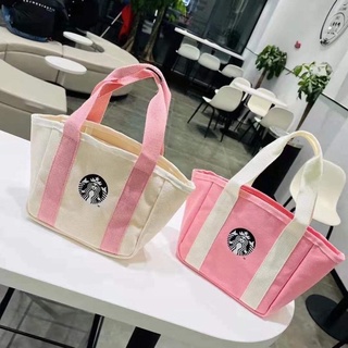 พร้อมส่งในไทย กระเป๋า starbucks คอลเลคชั่นใหม่ กระเป๋าสตาร์บัคสีชมพู กระเป๋าถือสตาร์บัค