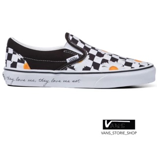 VANS SLIP ON LOVE ME LOVE ME NOT DAISY TRUE WHITE SNEAKERS สินค้ามีประกันแท้