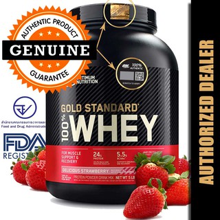 Whey Protein 5 lb Gold Standard 100% - Delicious Strawberry